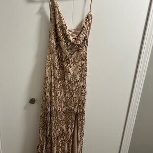 Elegant Gold Embellished Gown